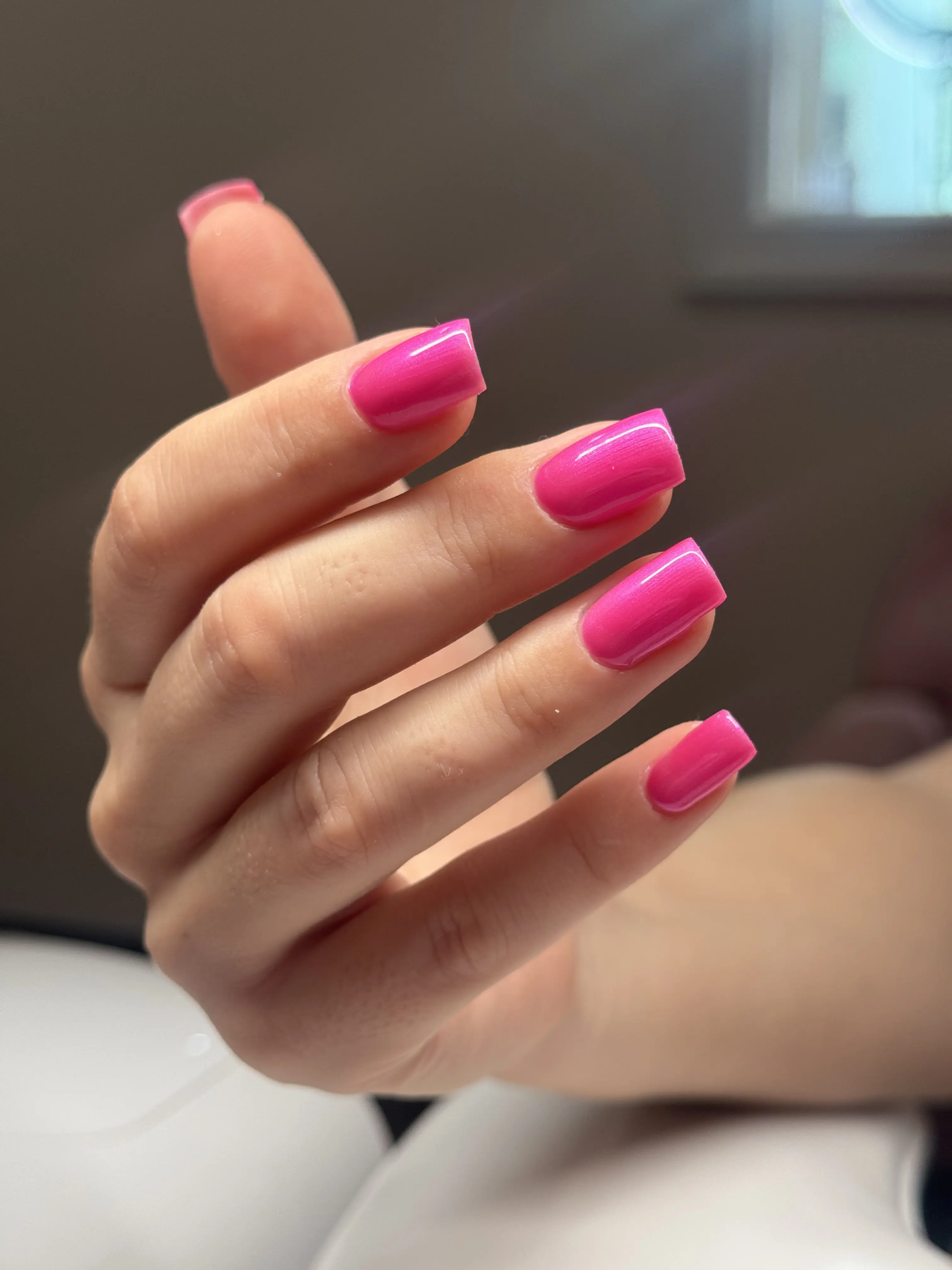 Hot pink statement nails with gradient finish